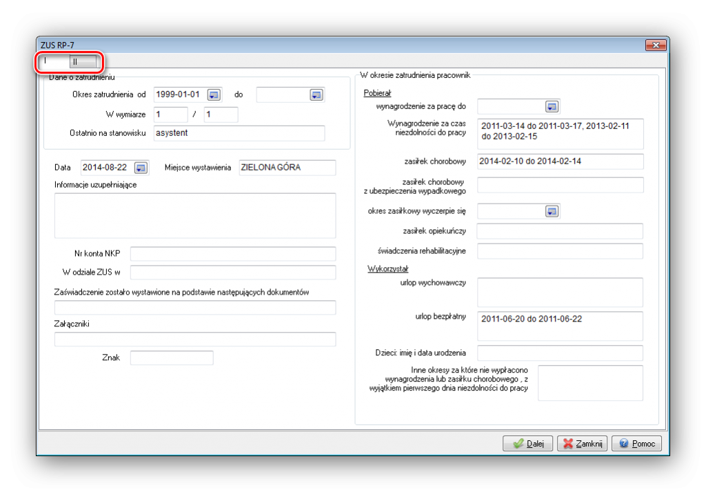 Zaświadczenie Zus Rp 7 Streamsoft Pcbiznes 3503